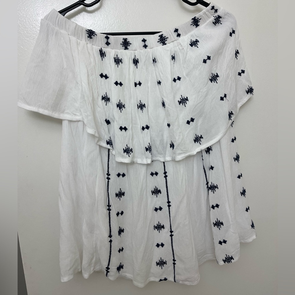 White with blue pattern Japna romper